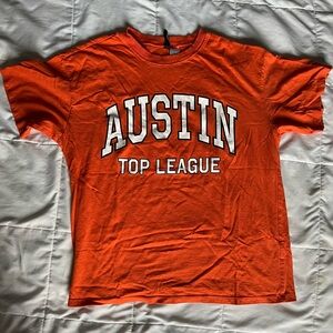 Orange Short Sleeve Tee with Collegiate Design